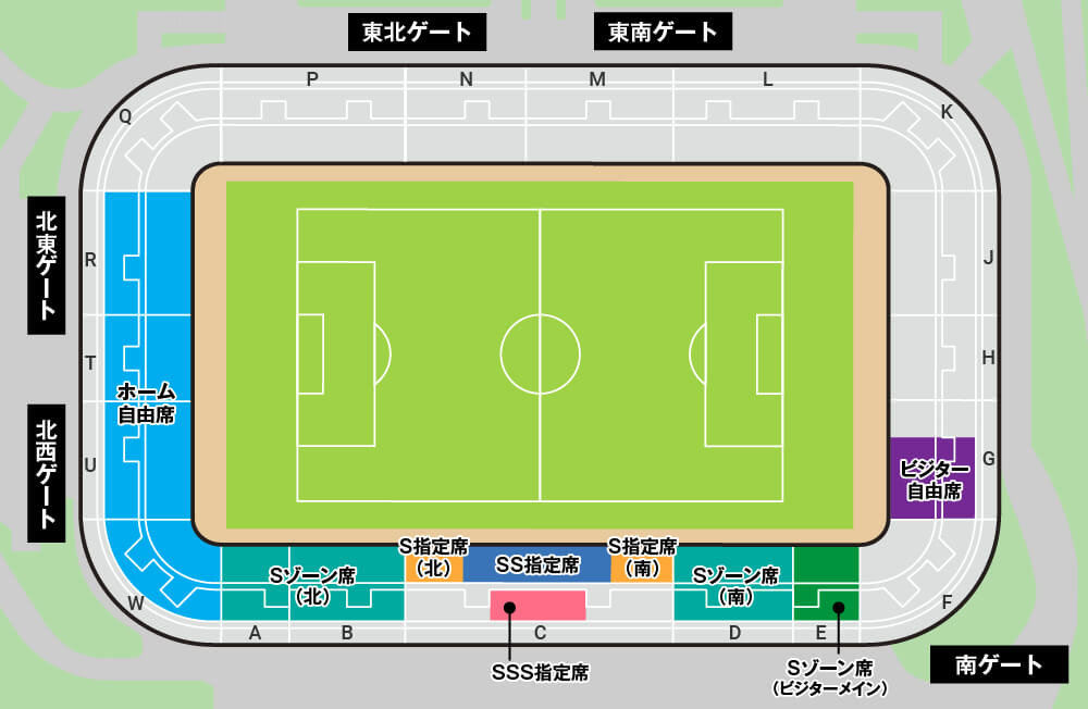 ユアテックスタジアム仙台 席割図
