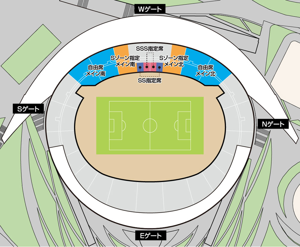 キューアンドエースタジアムみやぎ 席割
