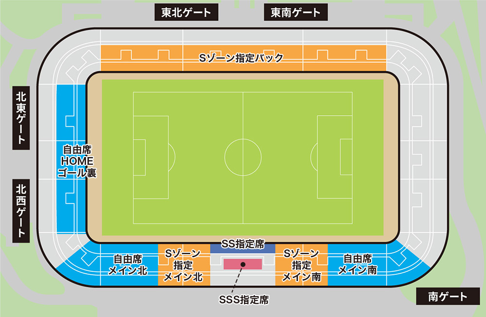 ユアテックスタジアム仙台 席割